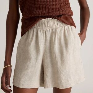 QUINCE Women's high waisted Linen Shorts